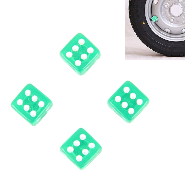 4 PCS Plastic Plated Dice Shape Universal Tire Valve Stem Cap, Dice Shape 6, Dice Shape  6