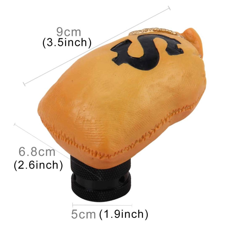 Dollar Money Bag Shaped Universal Vehicle Car Shifter Cover Manual Automatic Gear Shift Knob, Money Bag Shaped