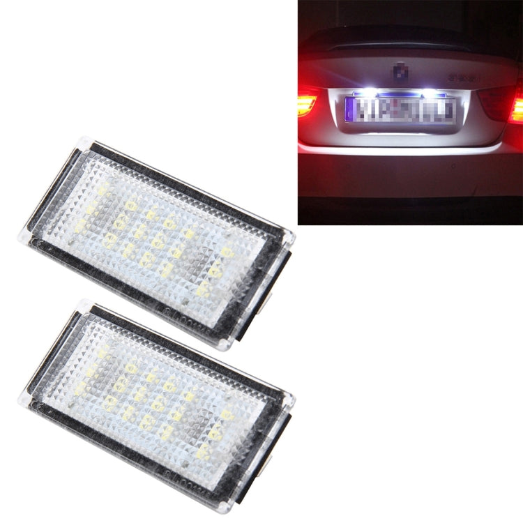 2 PCS License Plate Light with 18  SMD-3528 Lamps for BMW E46 2D M3,2004-2006,2W 120LM,6000K, DC12V (White Light), For BMW E46 2D M3