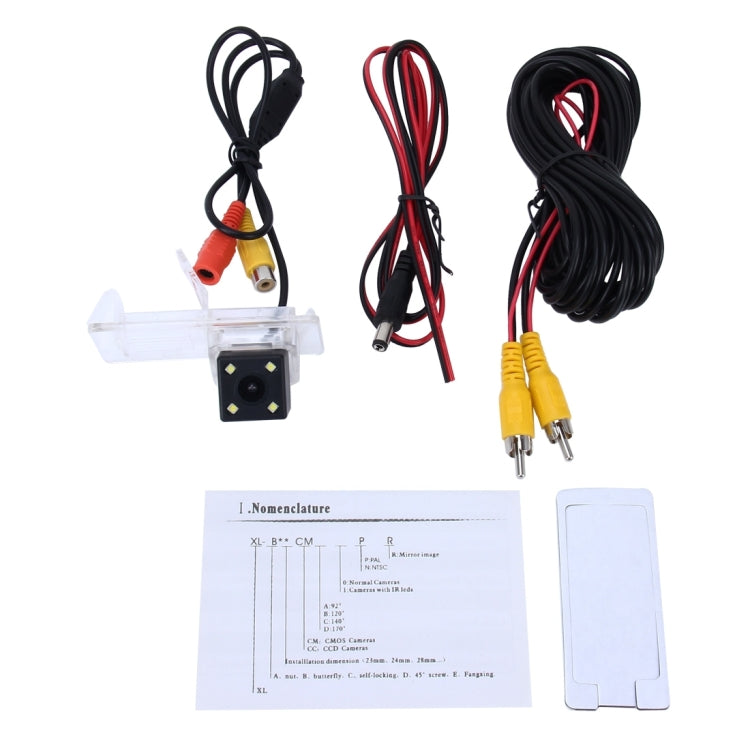 656x492 Effective Pixel NTSC 60HZ CMOS II Waterproof Car Rear View Backup Camera With 4 LED Lamps for Megane 2011 Version, For Megane 2011 Version