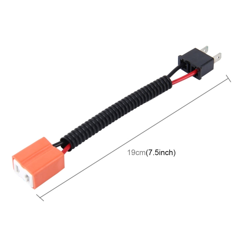 2 PCS H7 Car HID Xenon Headlight Male to Female Conversion Cable with Ceramic Adapter Socket, H7