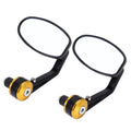 2 PCS Motorcycle Universal ABS Shell Holder Oval Shape Rear VIew Mirror, Oval Shape