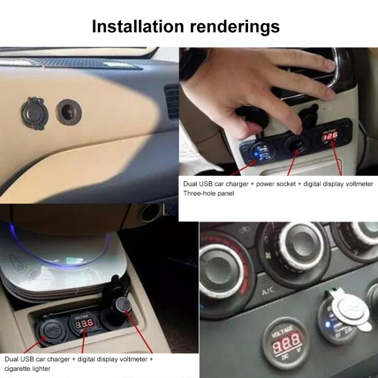 Car Motorcycle ABS Dual Port Charger, 2.1V  2 USB