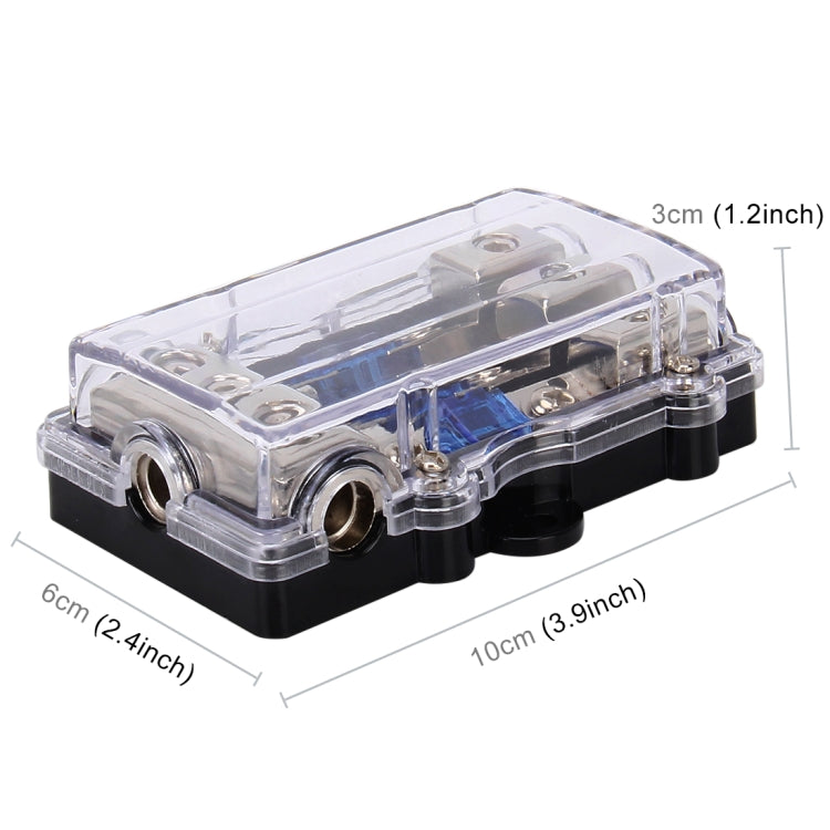 Car Auto 60A 1 in 3 Ways Glass Fuse Holder Blade Fuse Holder for Car Audio Amplifier, 1 in 3