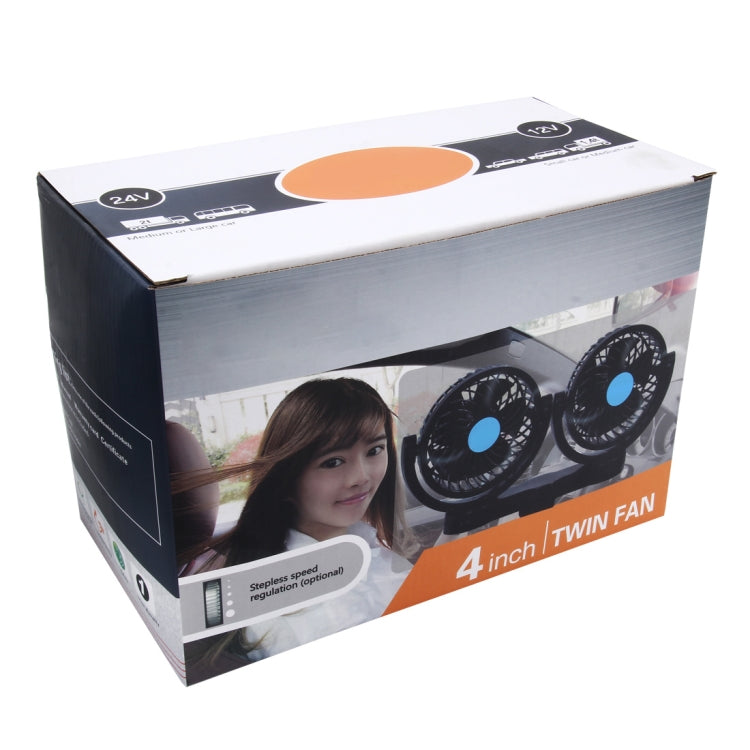 HUXIN HX-T604E 12W 6inch 360 Degree Adjustable Rotation Clip One Head Low Noise Mini Electric Car Fan with Roller Switch, DC24V, HX-T604E