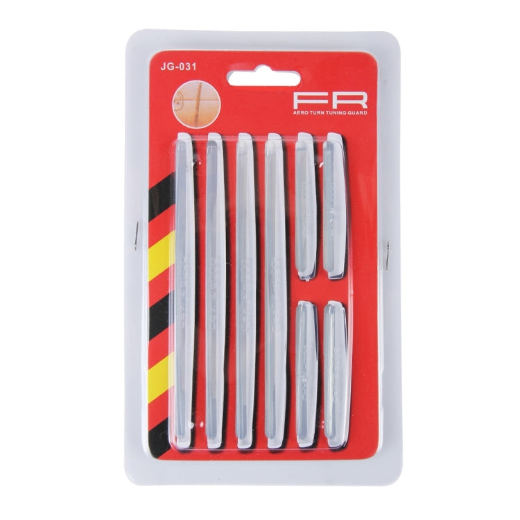 FR JG-031 8 PCS Rubber Car Side Door Edge Protection Guards Cover Trims Stickers, Transparent, White, Black