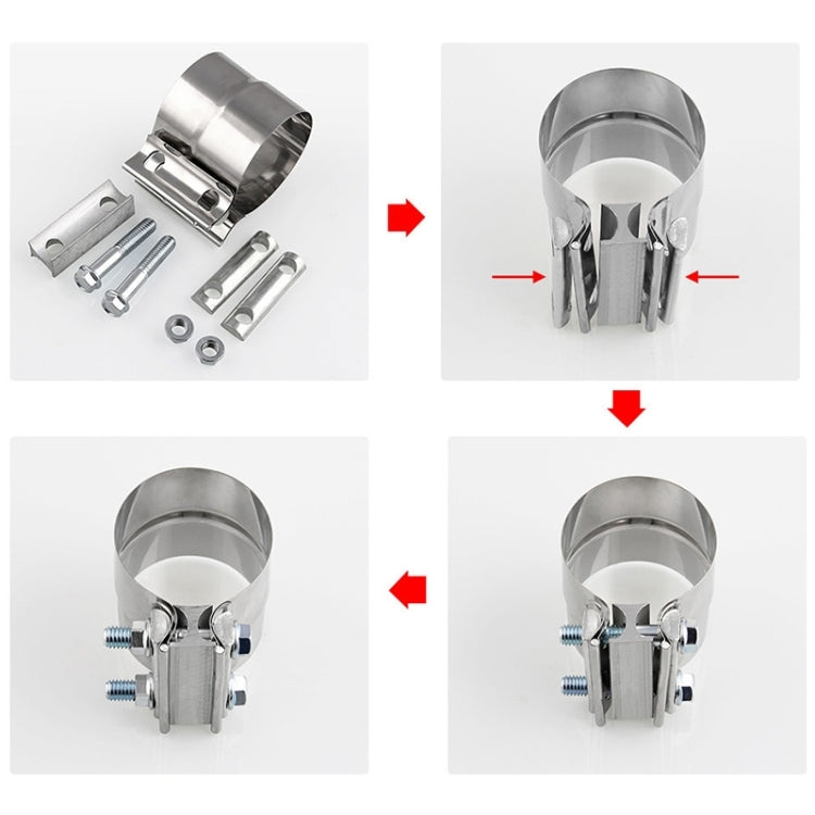 3 inch Car Turbo Exhaust Downpipe Stainless Steel Lap Joint Band Clamp, 3 inch
