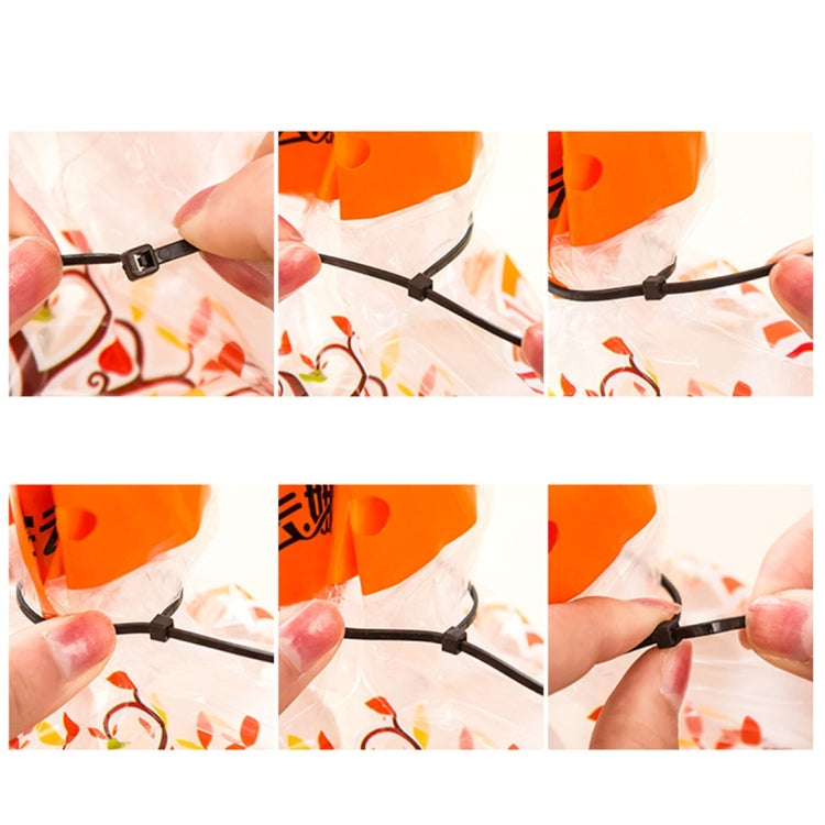 250 PCS 8mm*300mm Nylon Cable Ties, 8mm*300mm Black, 8mm*300mm White