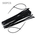 500pcs /Pack 4mm*300mm Nylon Cable Ties, 4mm*300mm Black