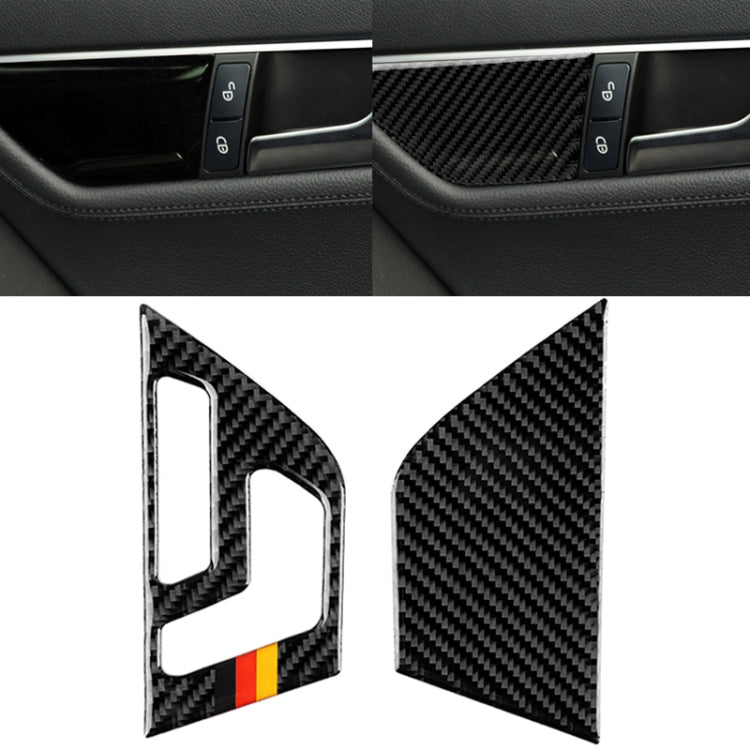 2 PCS German Flag Car Carbon Fiber Left Drive Seat Adjustment Panel Decorative Sticker for Mercedes-Benz W204 2007-2013, Left Drive Seat Adjustment (A) (German Flag)