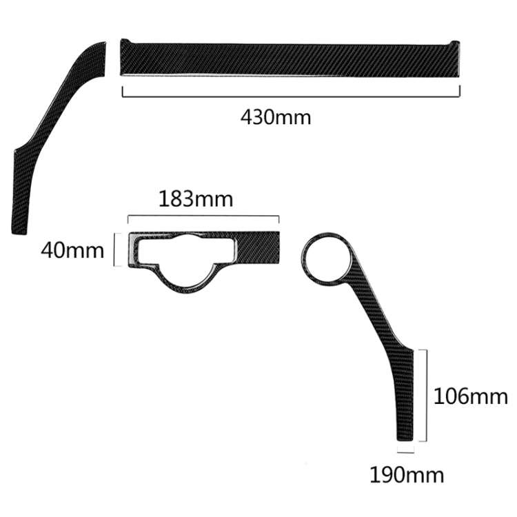 3 PCS Car Carbon Fiber Headlights Frame Decorative Sticker for Mercedes-Benz W204 C Class 2007-2010, Left Drive, Headlights Frame