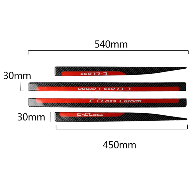 4 PCS Car Carbon Fiber Threshold Decorative Sticker for Mercedes-Benz W204 C Class 2007-2013, Threshold