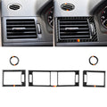 Car German Flag Carbon Fiber Air Outlet Ring + Intermediate Air Outlet + Side Air Outlet Panel Decorative Sticker for Mercedes-Benz W204 207-2010, Air Outlet (German Flag)