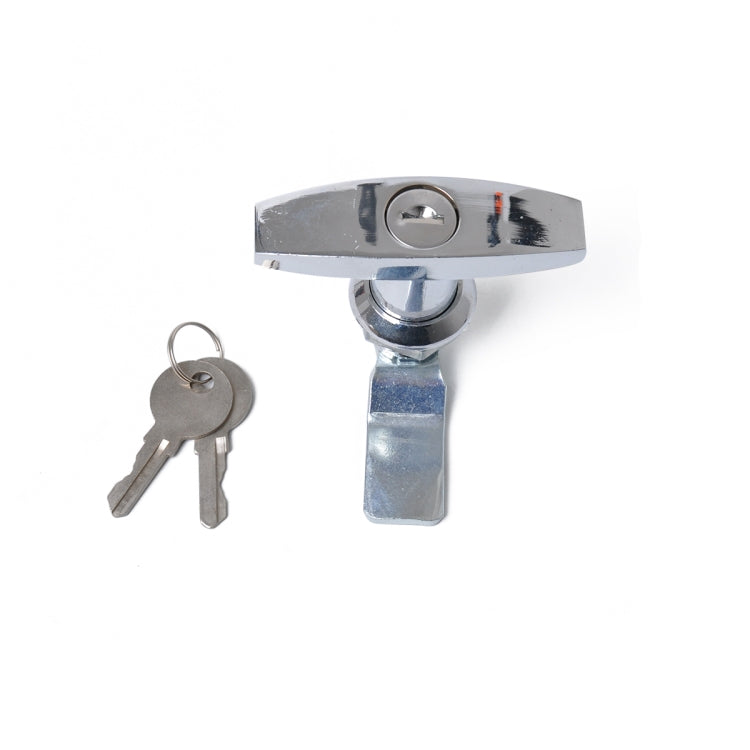T Shape Handle Paddle Entry Door Latch & Keys Tool Box Lock for Trailer / Yacht / Truck, T Shape Handle (Silver)
