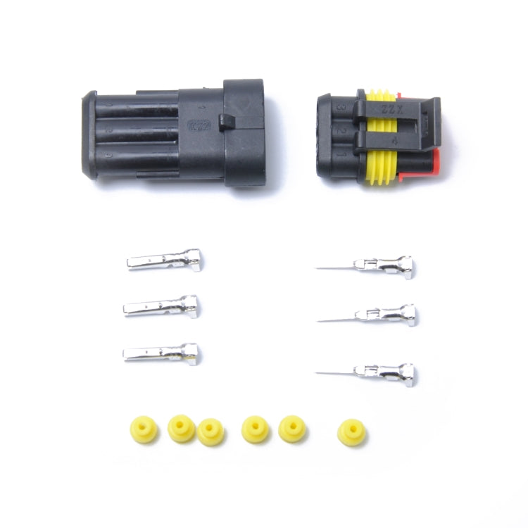 10 Sets 3 Pins Way Sealed Waterproof Electrical Wire Connector Plug Terminal Car Auto Set, A0312