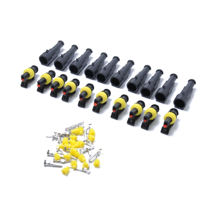 10 Sets 1 Pin Way Sealed Waterproof Electrical Wire Connector Plug Terminal Car Auto Set, A0311