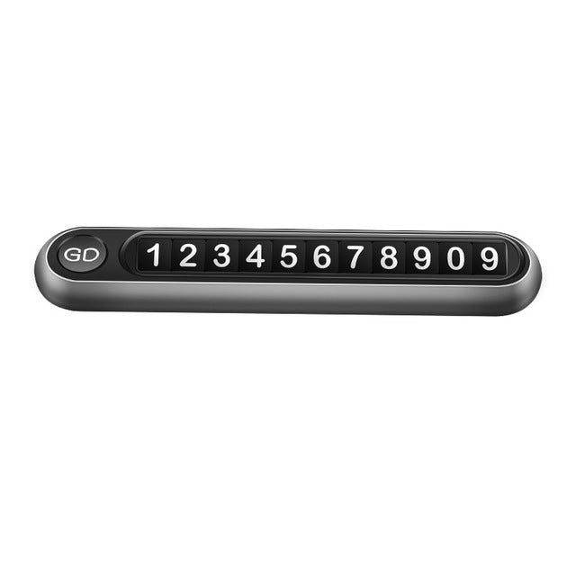 Hidden Number Metal Car Temporary Parking Number Plate Parking Card, Parking Card (Grey), Parking Card(Silver)