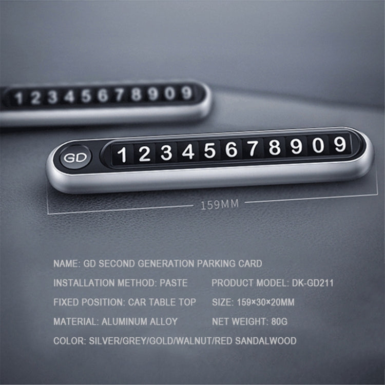 Hidden Number Metal Car Temporary Parking Number Plate Parking Card, Parking Card (Grey), Parking Card(Silver)