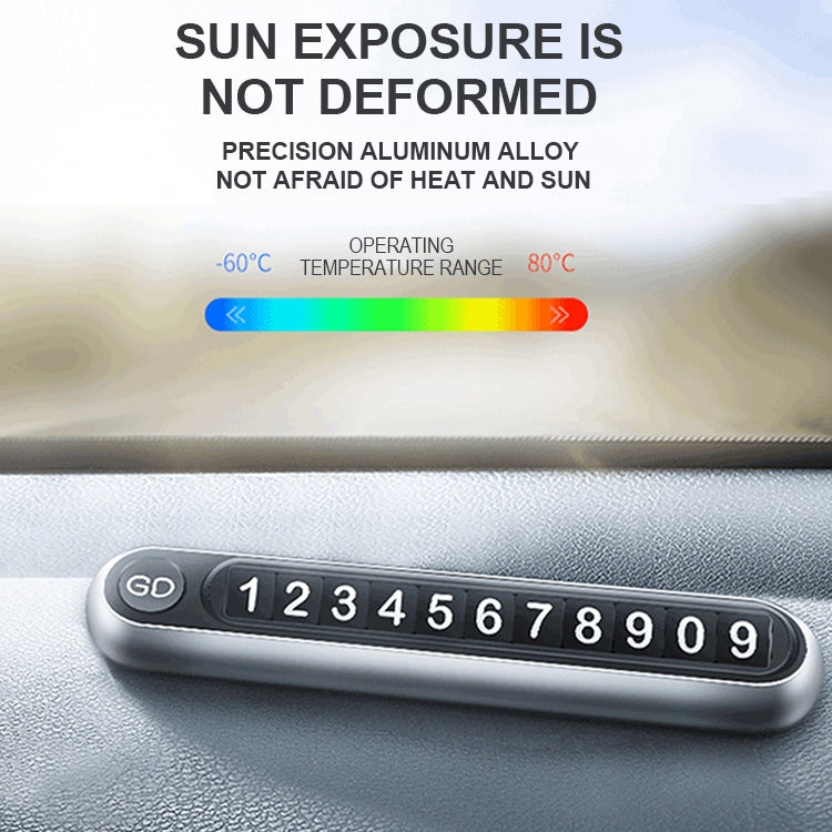 Hidden Number Metal Car Temporary Parking Number Plate Parking Card, Parking Card (Grey), Parking Card(Silver)