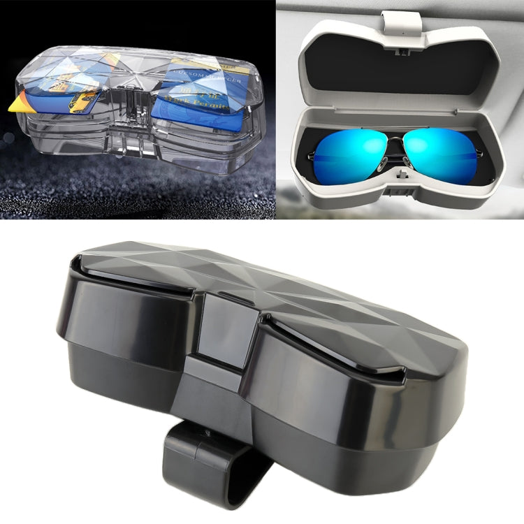 Car Multi-functional Glasses Case Sunglasses Storage Holder with Card Slot, Diamond Style, Diamond Style (Black), Diamond Style (Pink), Diamond Style (Beige)