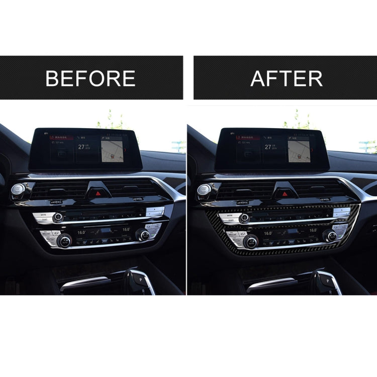 Car Carbon Fiber CD Panel Decorative Sticker for BMW 5 Series G38 528Li / 530Li / 540Li 2018, CD Panel