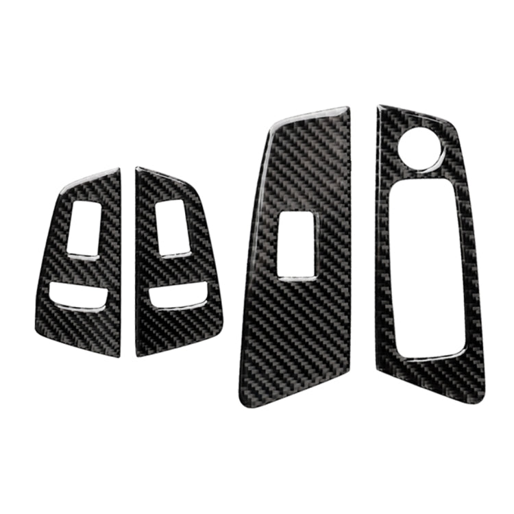 Car Carbon Fiber Door Window Lift Panel Decorative Sticker for BMW 5 Series G38 528Li / 530Li / 540Li 2018, Left Drive, Door Window Lift, B