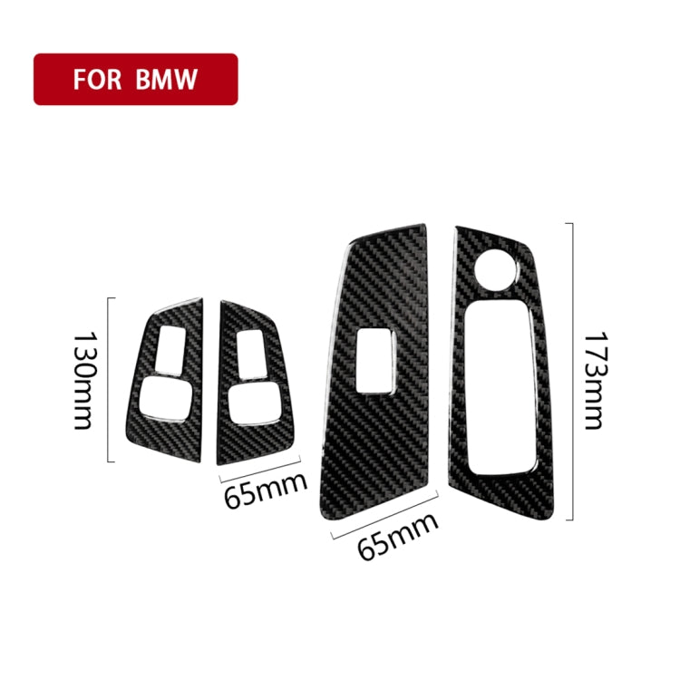 Car Carbon Fiber Door Window Lift Panel Decorative Sticker for BMW 5 Series G38 528Li / 530Li / 540Li 2018, Left Drive, Door Window Lift