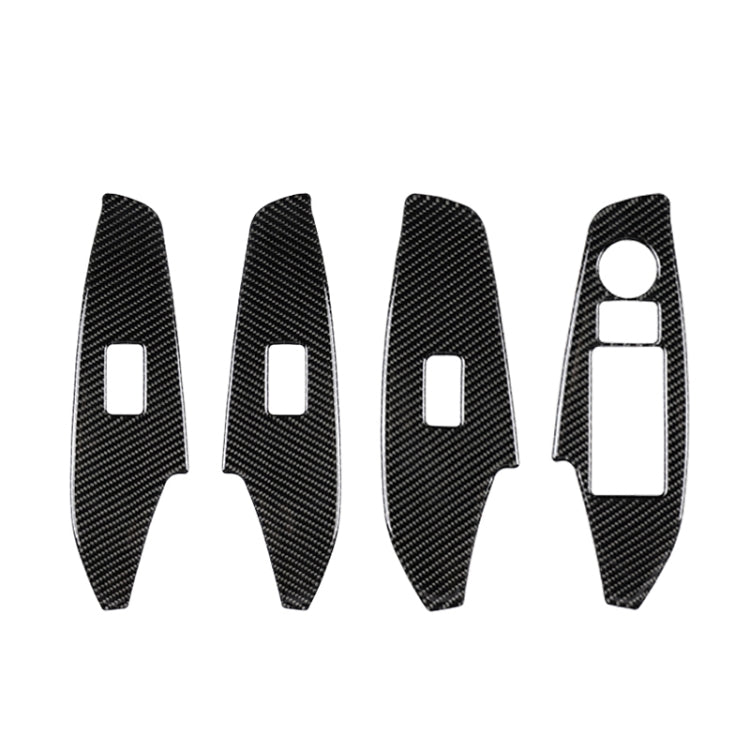 Car Carbon Fiber Right Drive Window Lift Panel Decorative Sticker for Mazda Axela 2014 / 2017-2018, Right Drive Window Lift Panel