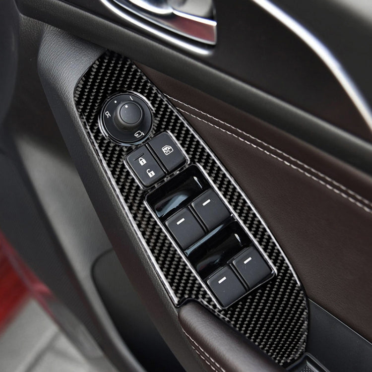 Car Carbon Fiber Right Drive Window Lift Panel Decorative Sticker for Mazda Axela 2014 / 2017-2018, Right Drive Window Lift Panel