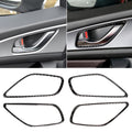 4 PCS Car Carbon Fiber Door Inner Handle Frame Decorative Sticker for Mazda Axela 2014 / 2017-2018, Door Inner Handle Frame