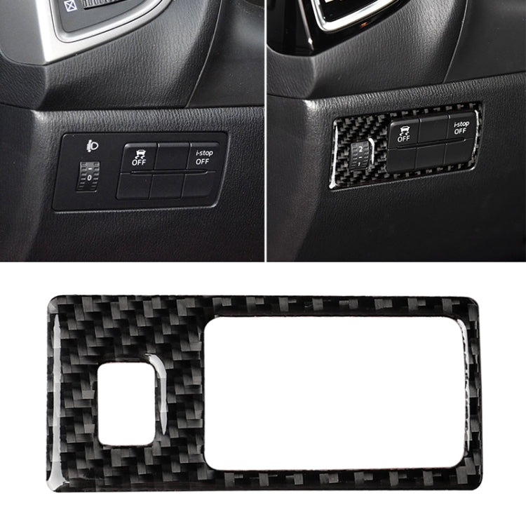 Car Carbon Fiber Headlight Adjustment Frame Decorative Sticker for Mazda Axela 2014 / 2017-2018, Left Drive, Headlight Adjustment Frame (B)