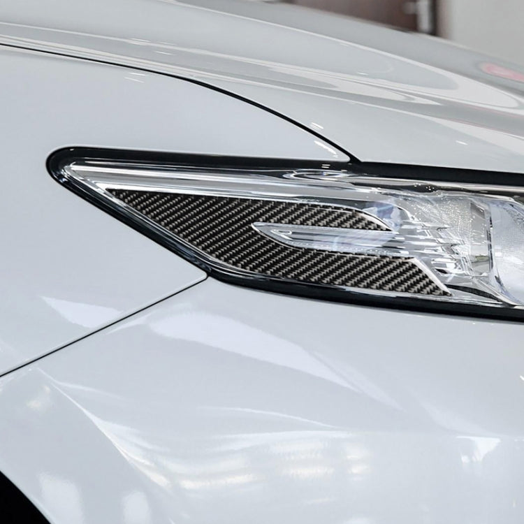2 PCS Car Carbon Fiber Headlight Decorative Sticker for Toyota Eighth Generation Camry 2018-2019, Headlight