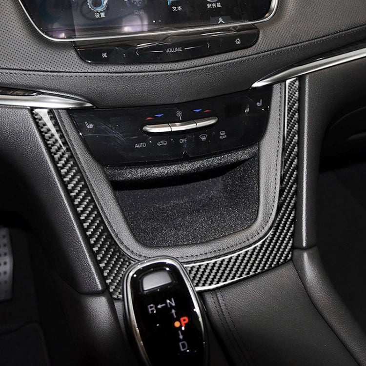 Car Carbon Fiber Central Control U Shape Frame Decorative Sticker for Cadillac XT5 2016-2017, Central Control U Shape