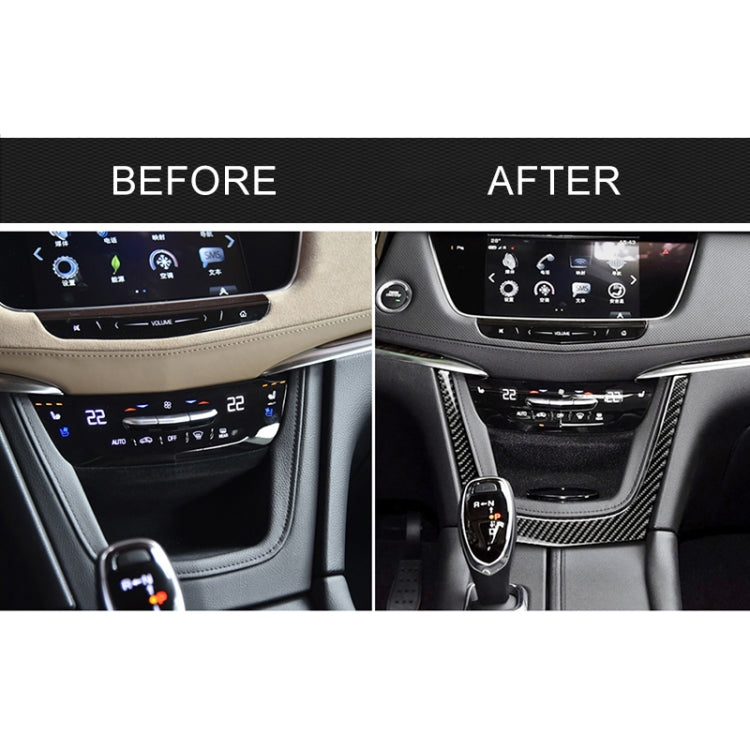 Car Carbon Fiber Central Control U Shape Frame Decorative Sticker for Cadillac XT5 2016-2017, Central Control U Shape