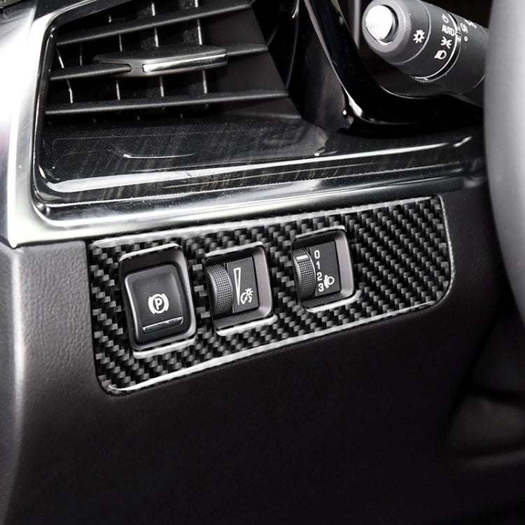 Car Carbon Fiber Headlight Switch Frame Decorative Sticker for Cadillac XT5 2016-2017, Low Version, Left Drive, Headlight Switch, Low Version