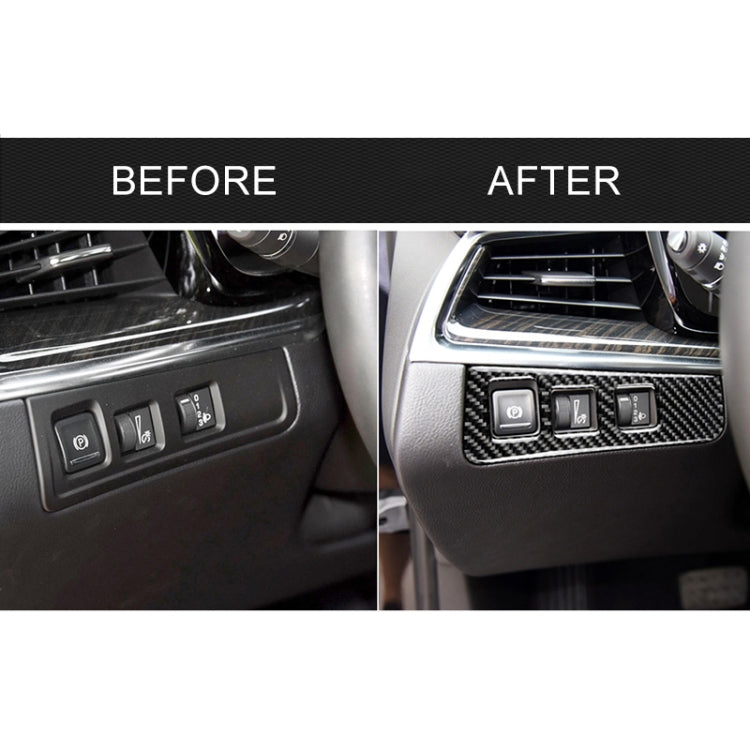 Car Carbon Fiber Headlight Switch Frame Decorative Sticker for Cadillac XT5 2016-2017, Low Version, Left Drive, Headlight Switch, Low Version