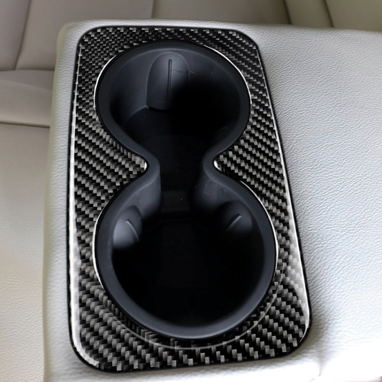 Car Carbon Fiber Rear Armrest Water Cup Decorative Sticker for Cadillac XT5 2016-2017, Rear Armrest Water Cup