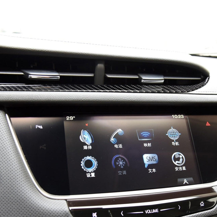 Car Carbon Fiber Middle Air Outlet Decorative Sticker for Cadillac XT5 2016-2017, Left Drive, Middle Air Outlet