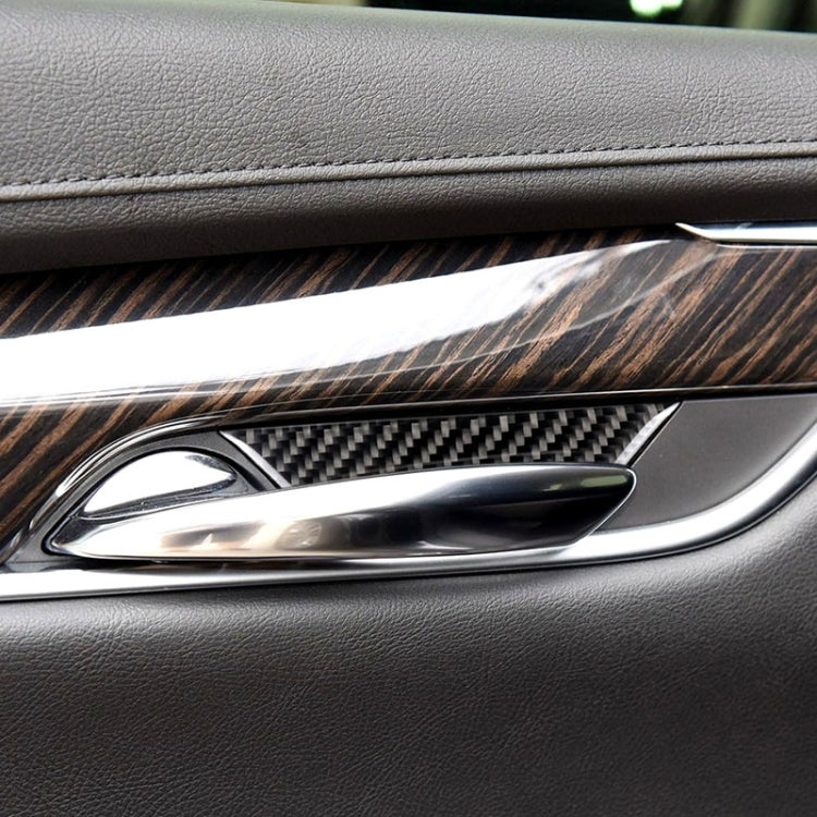Car Carbon Fiber Door Inner Wrist Decorative Sticker for Cadillac XT5 2016-2017, Door Inner Wrist