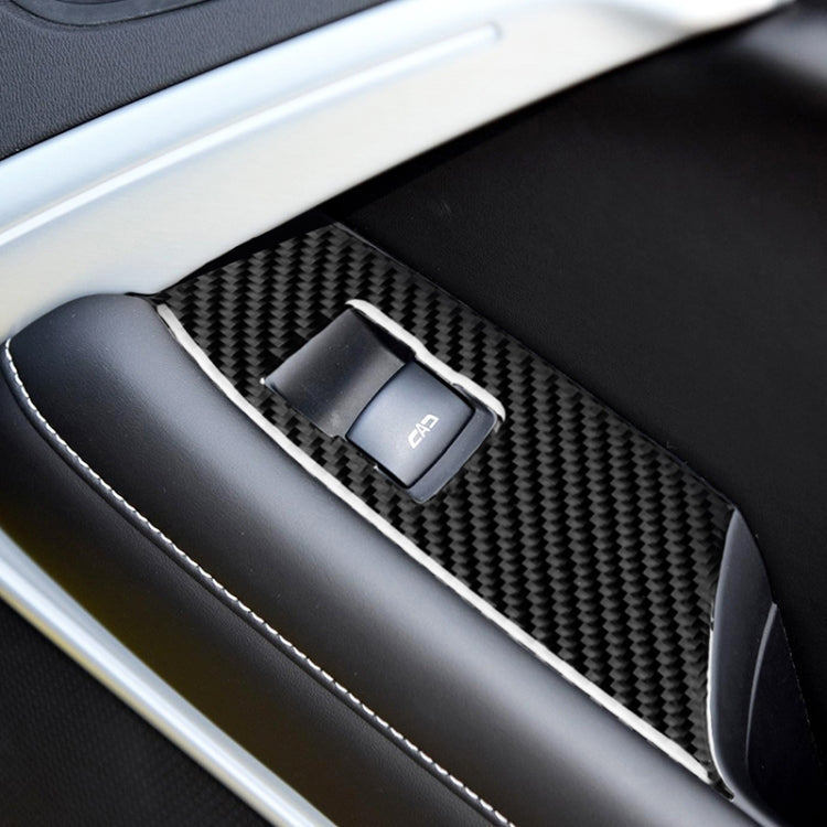 2 in 1 Car Carbon Fiber Window Lift Panel Decorative Sticker for Chevrolet Camaro 2017-2019, Left Drive, Window Lift Panel