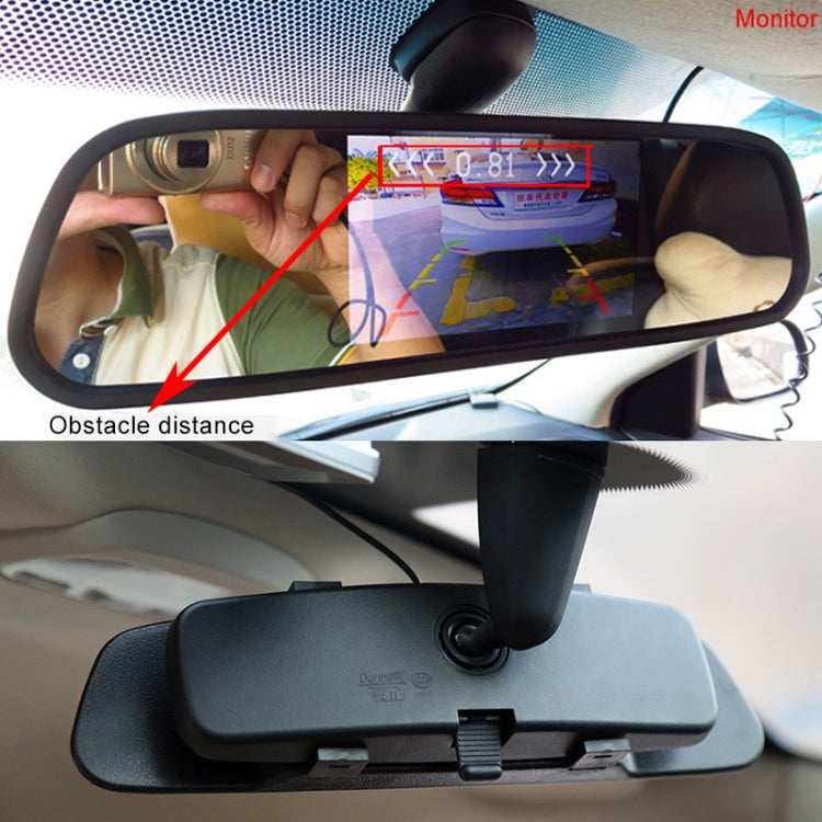 PZ604 170 Degree Car 4.3 inch Rearview Mirror Monitor with Round Camera, PZ604 with Round Camera