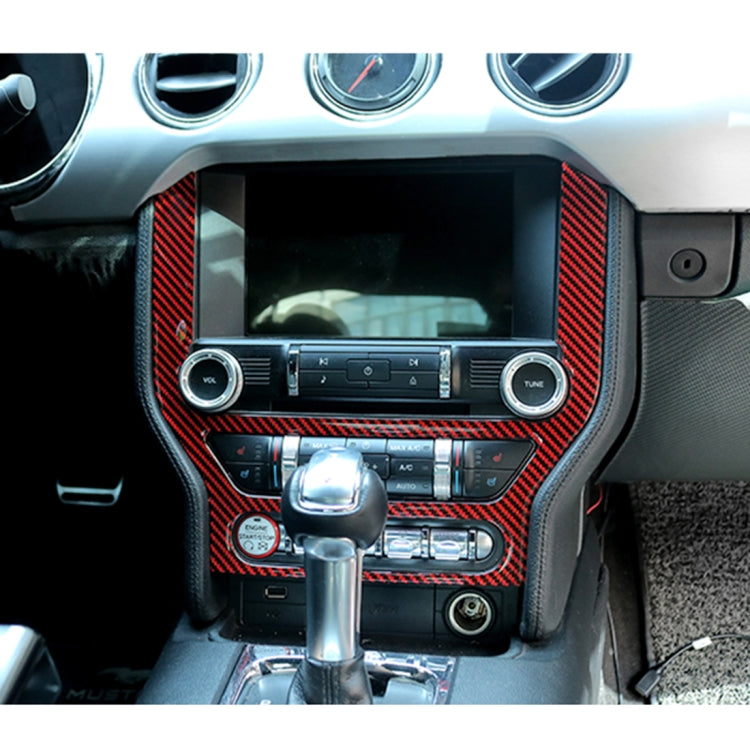 7 in 1 Car Carbon Fiber Central Control Panel Decorative Sticker for Ford Mustang 2015-2020, Central Control Panel