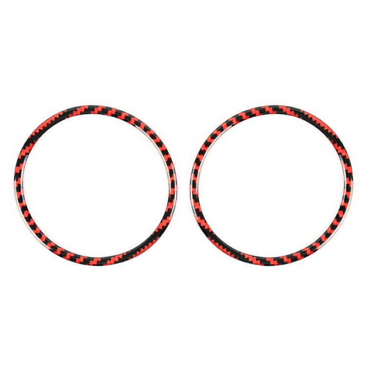 2 in 1 Car Carbon Fiber Door Horn Ring Small Size Decorative Sticker for Ford Mustang 2015-2020, Diameter: 8.3cm, Door Horn Ring (8.3cm)