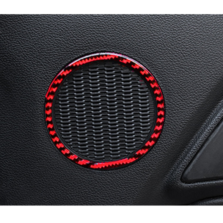 2 in 1 Car Carbon Fiber Door Horn Ring Small Size Decorative Sticker for Ford Mustang 2015-2020, Diameter: 8.3cm, Door Horn Ring (8.3cm)