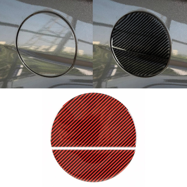 2 in 1 Car Carbon Fiber Fuel Tank Cover Decorative Sticker for Ford Mustang 2015-2020, Fuel Tank Cover