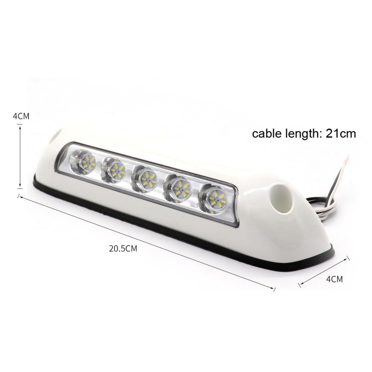 DC 12V 2.6W 6000K IP67 Marine RV Waterproof LED Stair Deck Dome Light Ceiling  Lamp, White Shell and Rubber Base, White Shell and Rubber Base