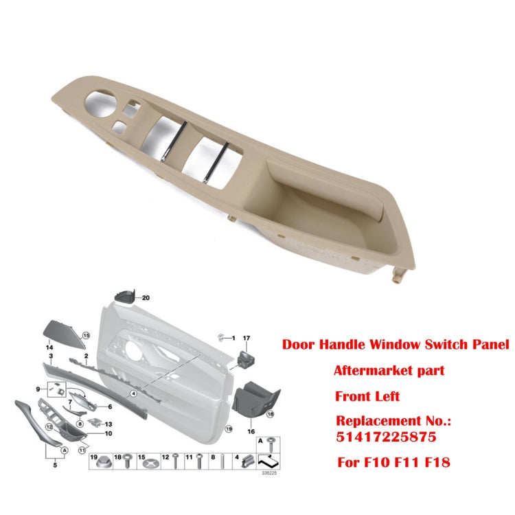 Door Left Front Handle Window Switch Panel 51417225875 for BMW 5 Series, For BMW 5 Series(Beige), For BMW 5 Series(Brown), For BMW 5 Series(Black)