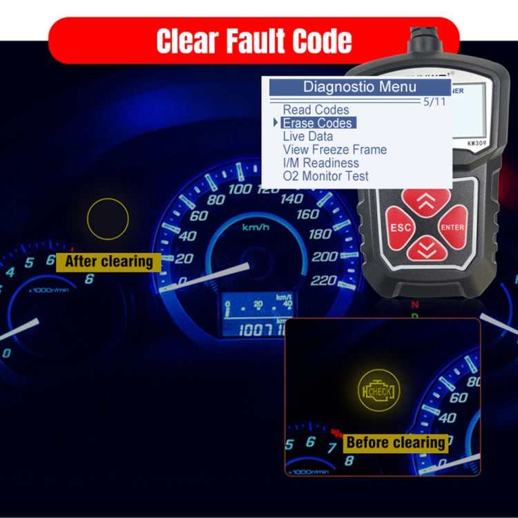 KONNWEI KW309 V309 V310 MS309 Code Reader OBD2 Scanner Diagnostic Tool, KW309