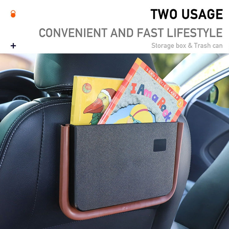 929 Car Foldable Hanging Trash Can Storage Bin, Black