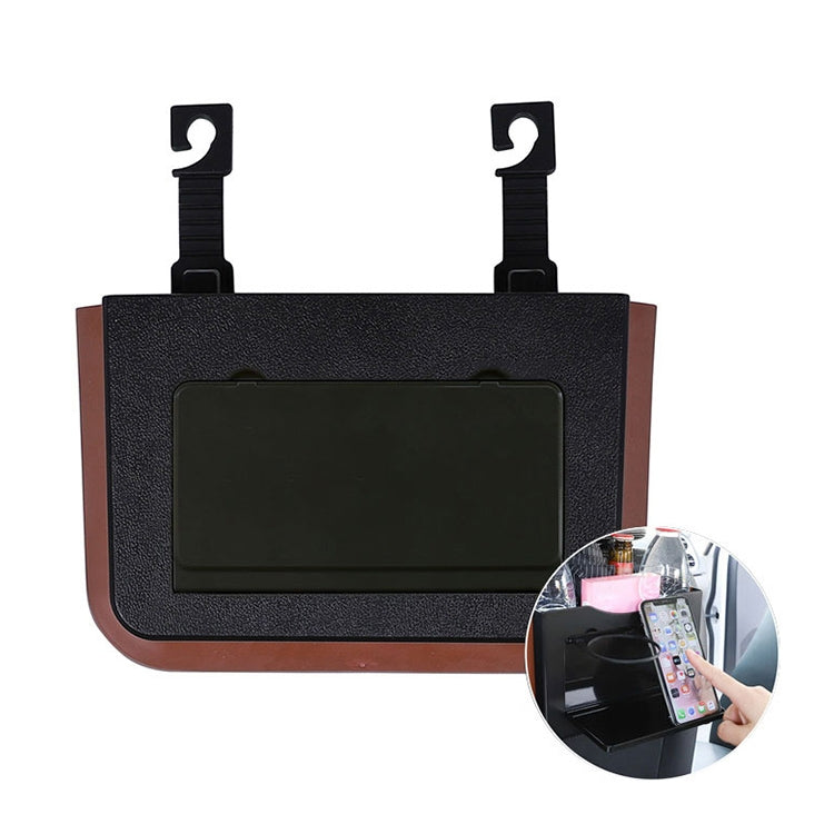 929 Car Foldable Hanging Trash Can Storage Bin with Small Table, with Small Table Black